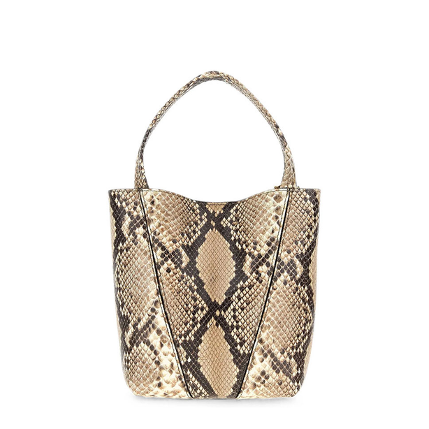 Small Spin Tote Bag In Python-Effect Leather