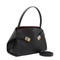 Hug Soft Medium Calf Leather Shoulder Bag - Nero / Burgundy