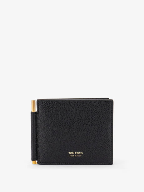 Tom Ford T-Line Money Clip leather wallet - Black