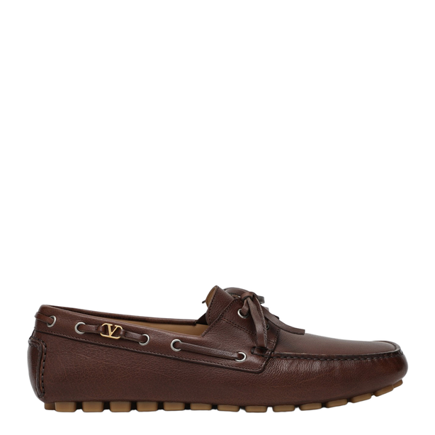 Brown Leather Moccasin Driver