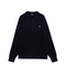 Navy Blue Polo Sweater With Flag Motif