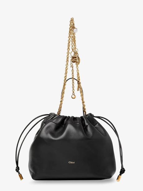 Chloe' Chloé Icons leather crossbody bag with front logo - Black