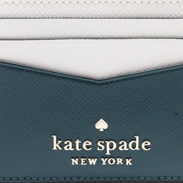 Kate Spade Staci Colorblock Small Slim Card Holder - Peacock Sapphire wlr00125