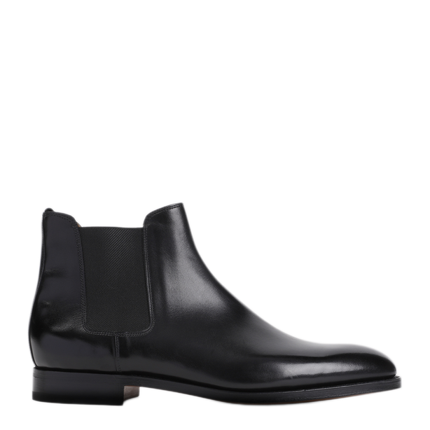 Black Calf Leather Lawry Boots