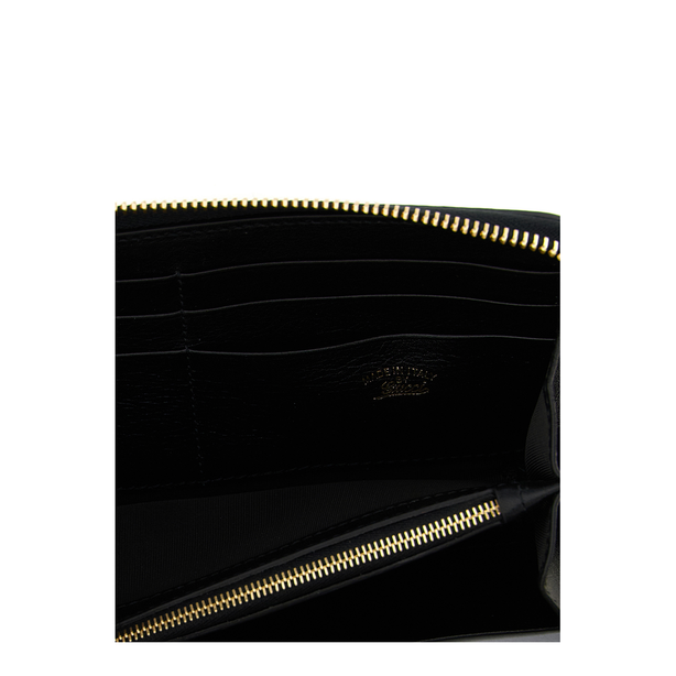 Horsebit Web Zip-Around Wallet - Black