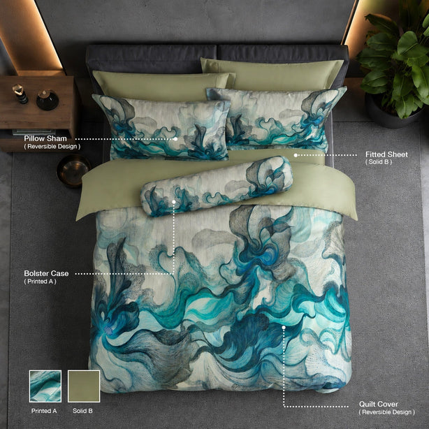 IE Maison Lumos Tencel Printed 1700TC Luxury Bed Set
