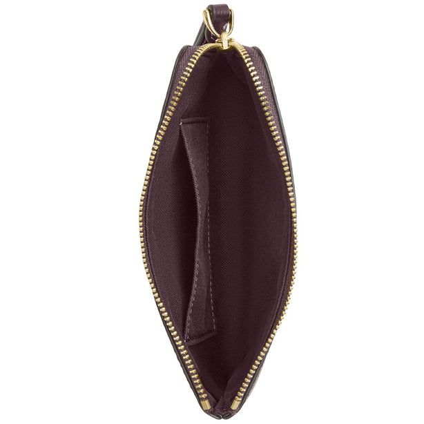Coach Corner Zip Wristlet In Signature Canvas - Black Currant CEY93