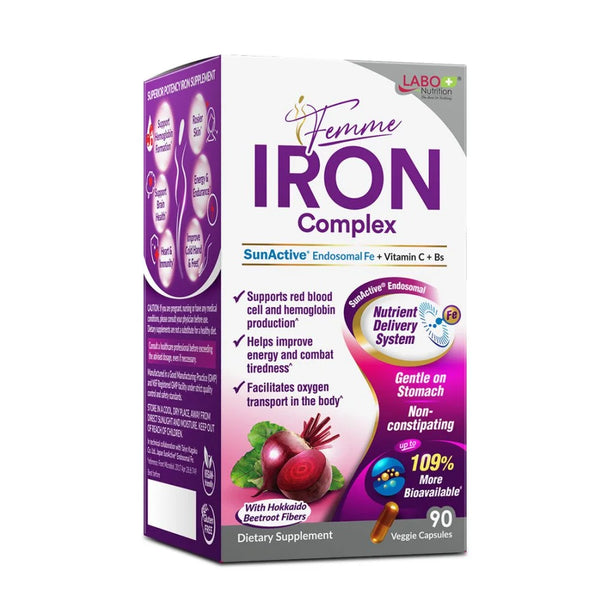 LABO Femme Iron Complex Supplement Gentle on Stomach no Constipation Vegan