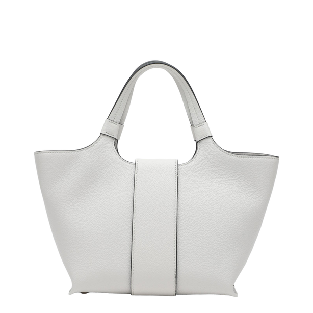 Belle Vivier Mini Shopping Bag In Ice White Calfskin - Ice White