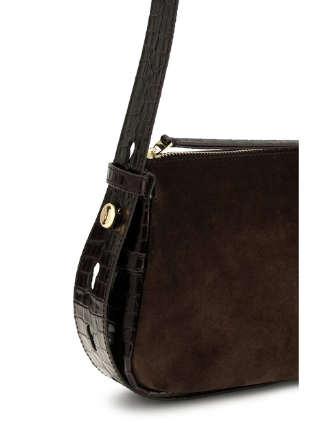 Tory Burch Small Romy suede Shoulder Bag - Dark Cocoa