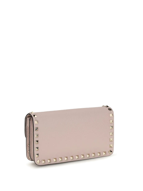 Valentino Garavani Rockstud Chain Wallet - Rose Quartz