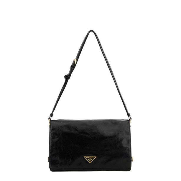 Medium Calfskin Leather Shoulder Bag - Black