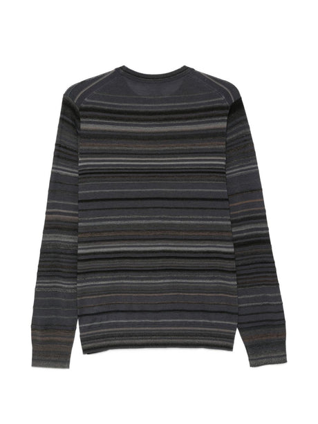 Grey Horizontal Stripe Pattern Sweater