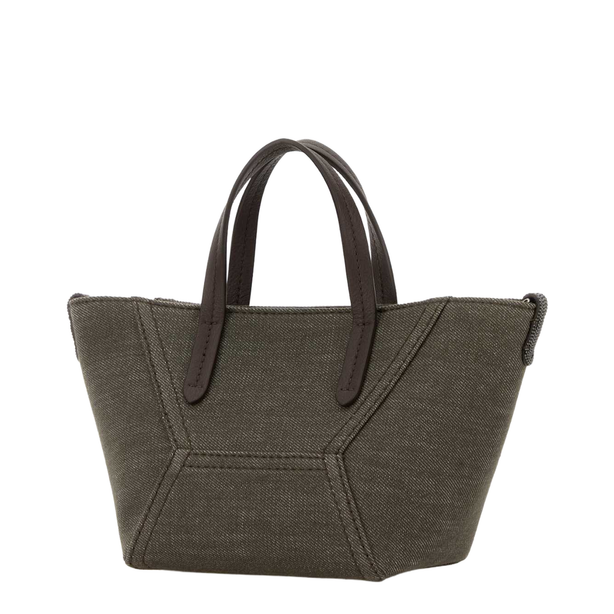 Fabric Top-Handle Tote - Olive Green