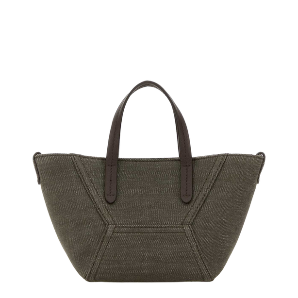 Fabric Top-Handle Tote - Olive Green