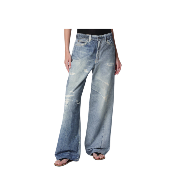 Full Cut Digital Denim Print Jeans