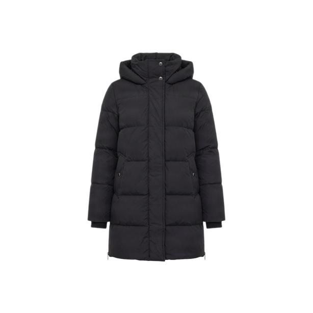 Black Quilted Down Coat
