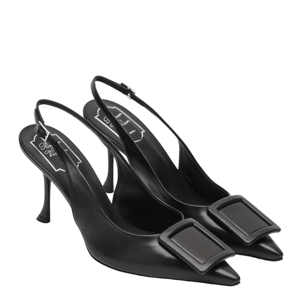 Nappa Leather Slingbacks Black