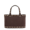 Rockstud Mini Calf Suede Shopping Bag - Red