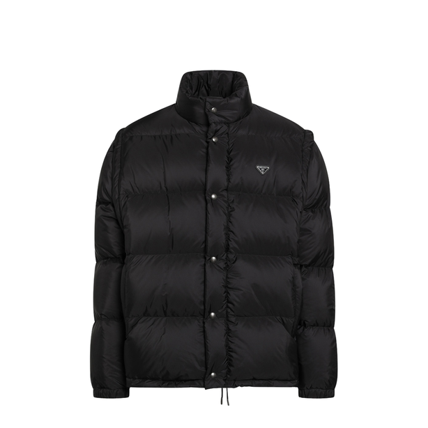 Black Convertible Re-Nylon Down Jacket