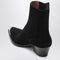 Black Suede Wax Ankle Boot