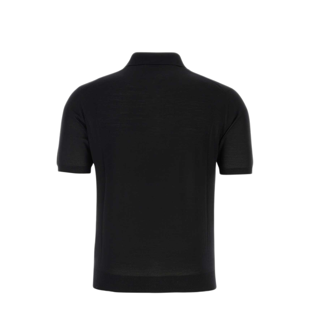 Black Wool Polo Shirt