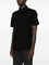 Black Pique Weave Front Button Placket
