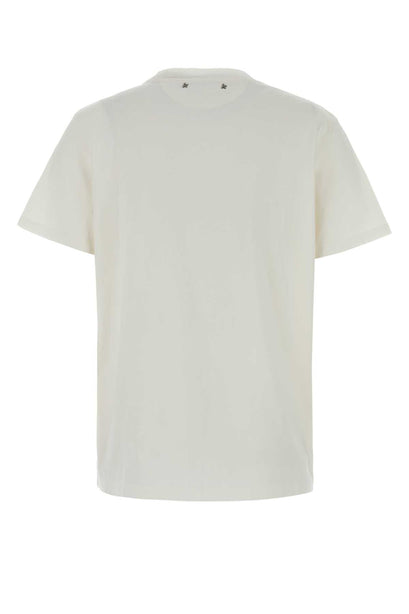Vintage White Cotton T-Shirt with Rhinestone Embroidery