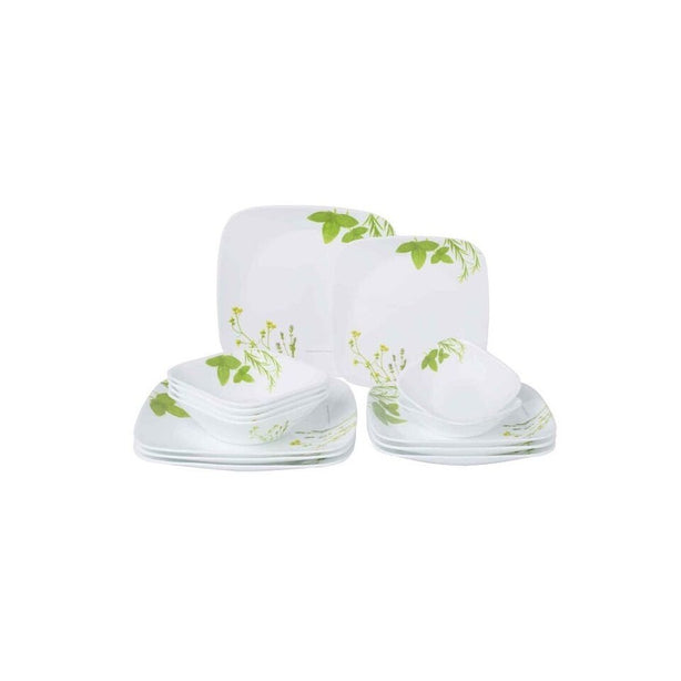 CORELLE 14pc Square Round Dinnerware Set - European Herbs