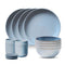 CORELLE 12pc Handcrafted Stoneware Dinnerware Set – Nordic Blue