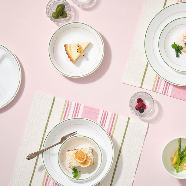 CORELLE 16pc Dinnerware Set – Double Ring Green