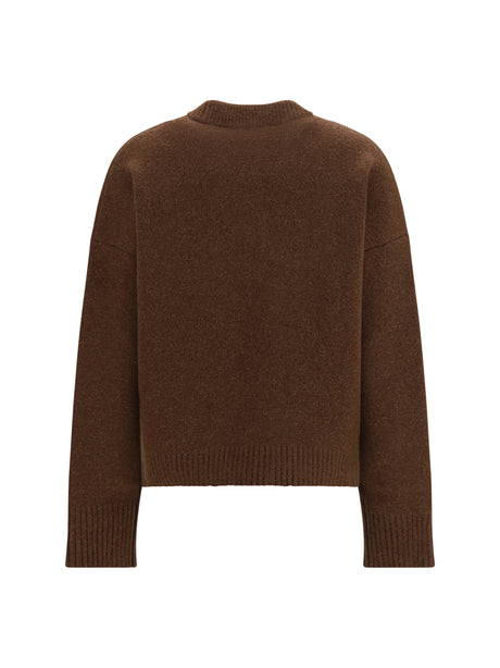 Brown Crew Neck Long Sleeve Sweater