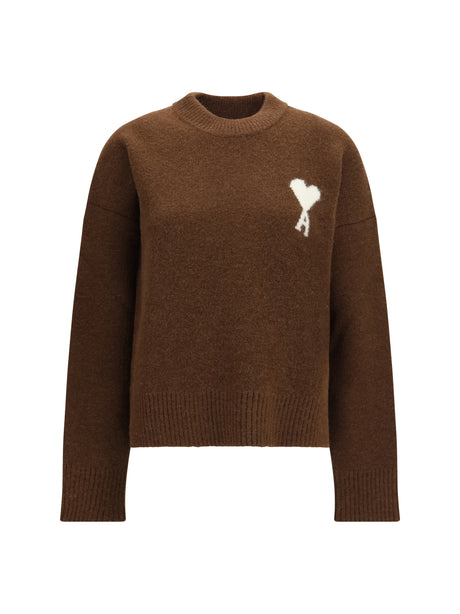 Brown Crew Neck Long Sleeve Sweater