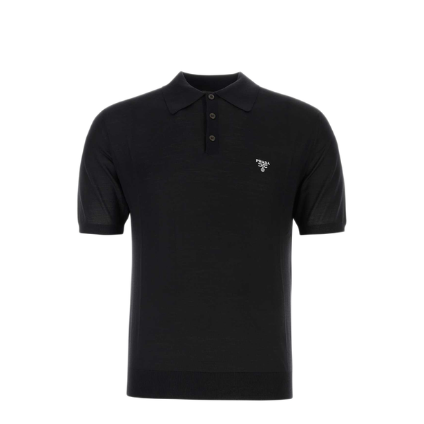 Black Wool Polo Shirt