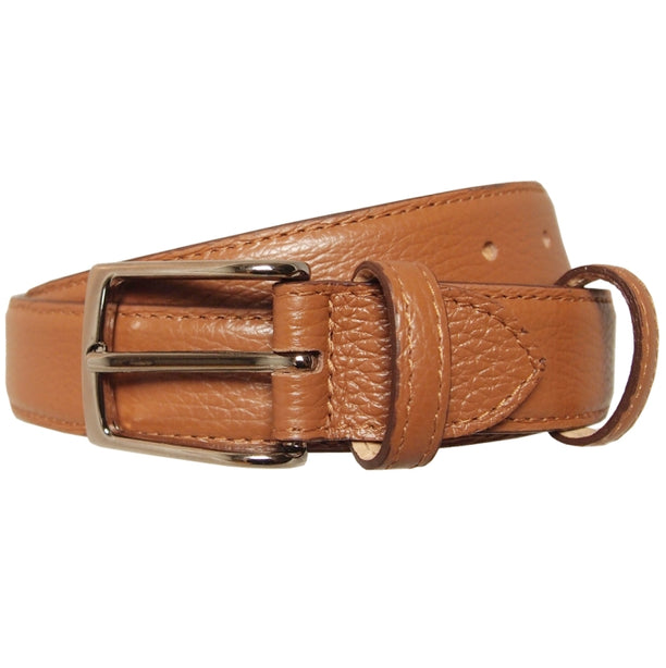 72 Smalldive Tan Slim Width Textured Leather Belt