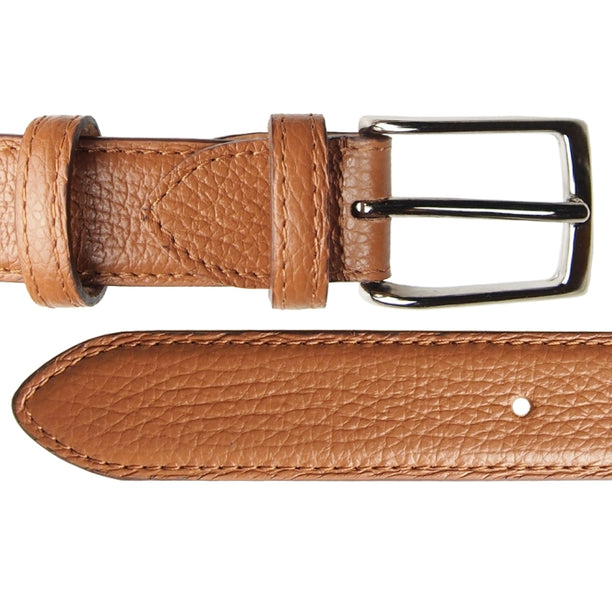 72 Smalldive Tan Slim Width Textured Leather Belt