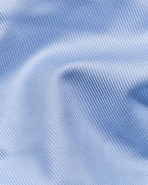 Coupe cousu, Light Blue Twill, Short Sleeve Shirt