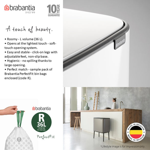 Brabantia Bo Touch Bin, 1x Inner Bucket, 36 L