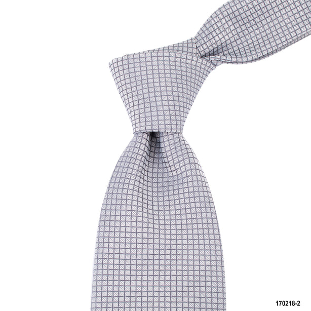 8cm Graph Check Tie in Silverish Grey