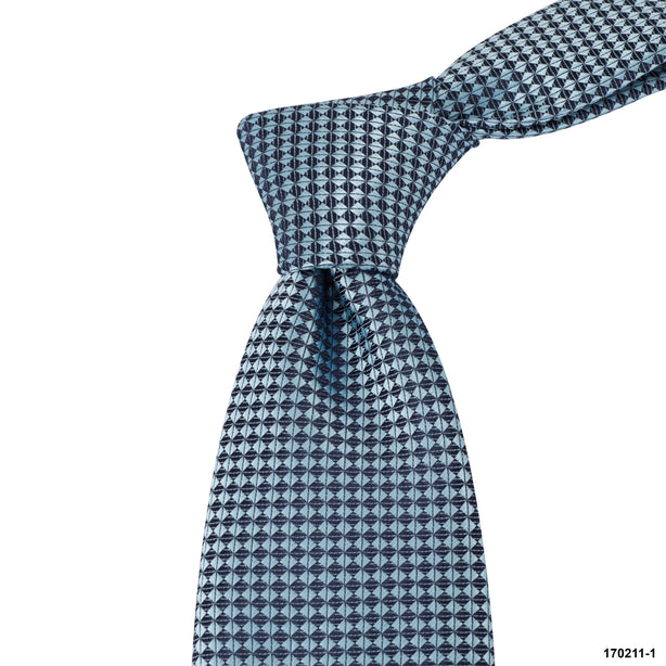 8cm Teal Geometric Detail Woven Tie