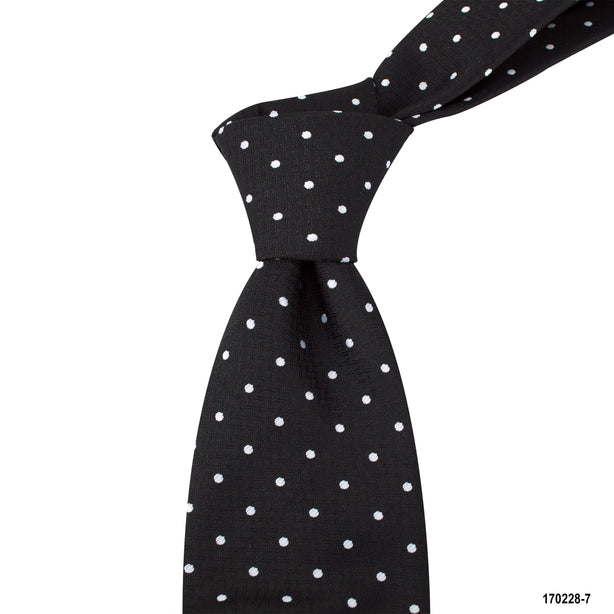 8cm Polka Dot Tie in Black