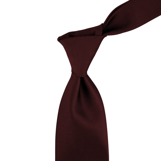 8cm Solid Color Textured Tie in Red Wine