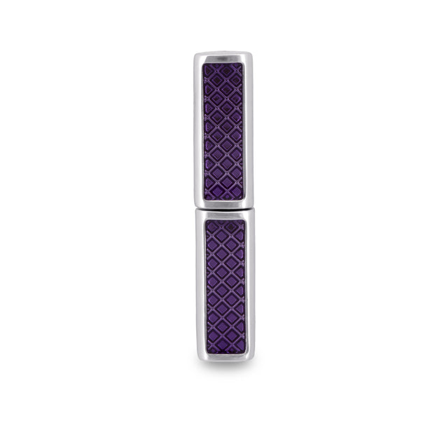 Foldable Rectangle Cufflinks with Purple Centerpiece A3