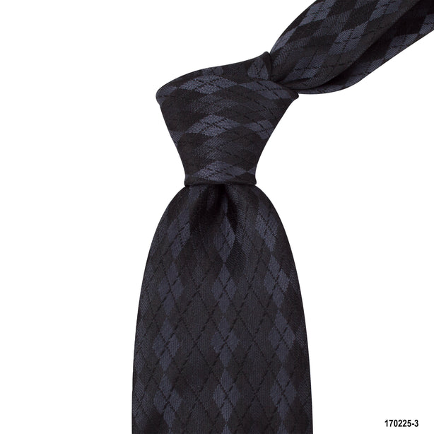8cm Argyle Check Pattern Tie in Dark Grey
