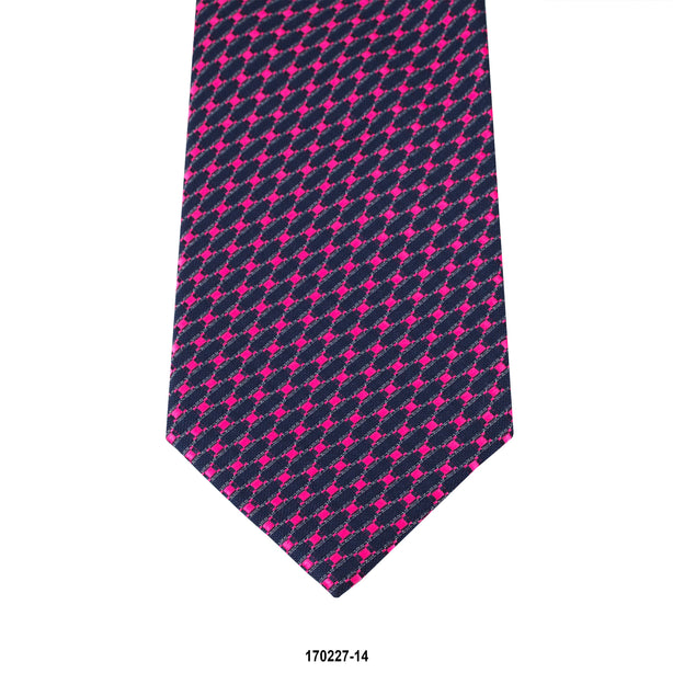8cm Pink Web Design Tie in Blue