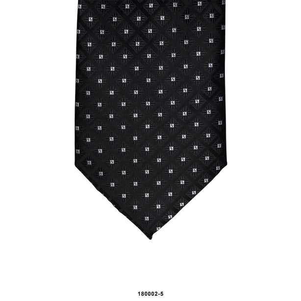 8cm Geometric Pattern Woven Necktie in Black