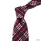 8cm Tartan Checks Tie in Burgundy with Pink details