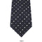 8cm Grey and White Small Square Detail Tie in Dark Grey