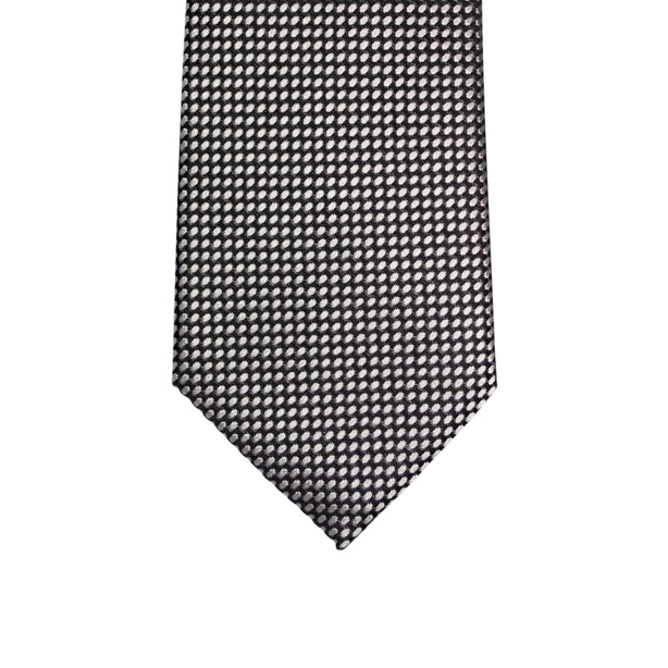 Azthom 8cm Black with White Polka Dot Woven Tie