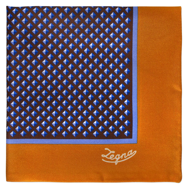 2 Sided Printed Pocket Square in Orange a
